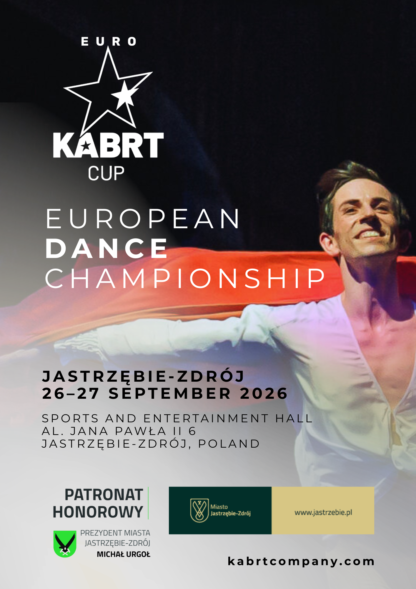 Official Euro Kábrt Cup poster — European Dance Championship, Jastrzębie-Zdrój, 26–27 September 2026